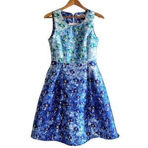 LuLu's Here Comes The Sun Blue Floral Sleeveless Dress